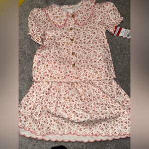 Cat & Jack - NWT - Floral Scalloped matching skirt & top set